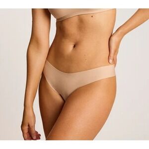 Commando Butter Mid Rise Thong Beige Nude XS/S Raw Cut Beige Nude CT16 NWT